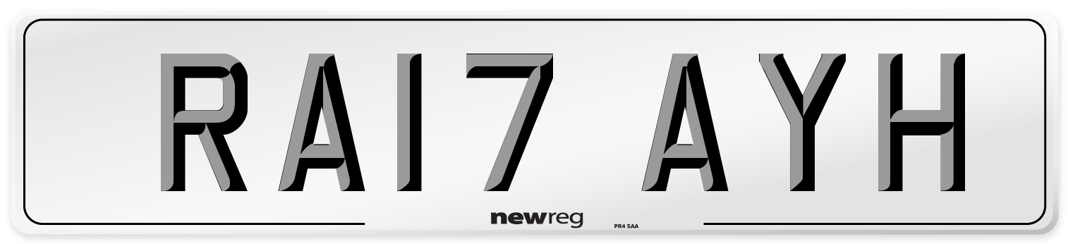 RA17 AYH Number Plate from New Reg